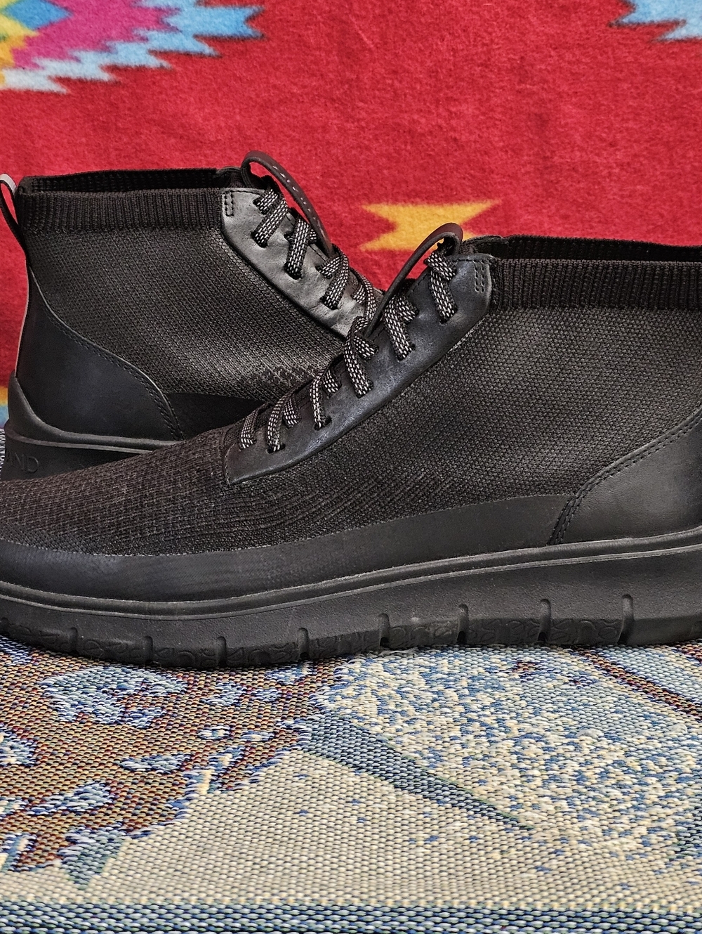 Cole Haan Men's 11.5 Generation ZeroGrand Black Lace-Up High Top Shoes C32419 - Picture 4 of 11